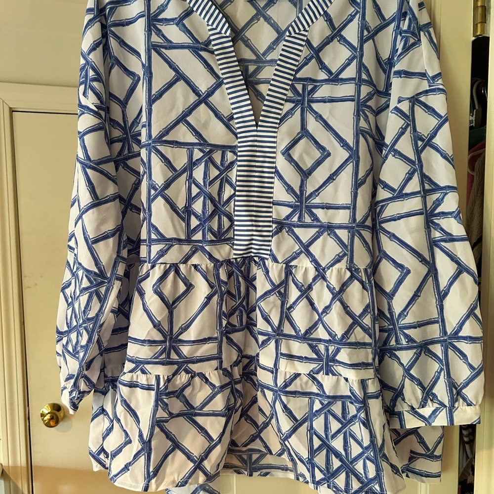 Vineyard Vines Blue and White Striped Blouse